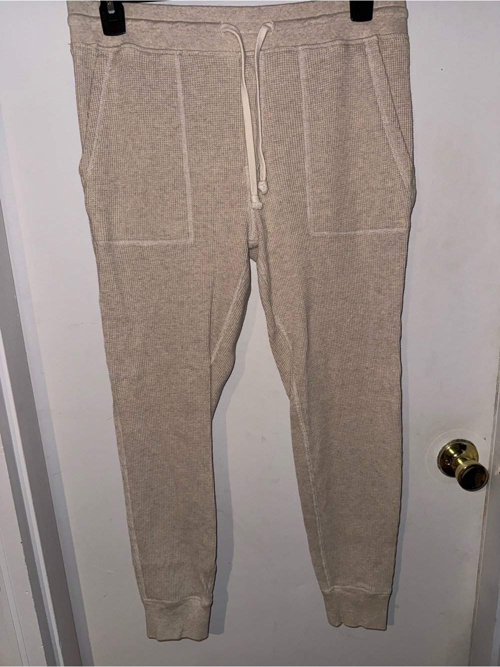 J. Crew Men's Beige Knit Drawstring Joggers size Medium SLIM